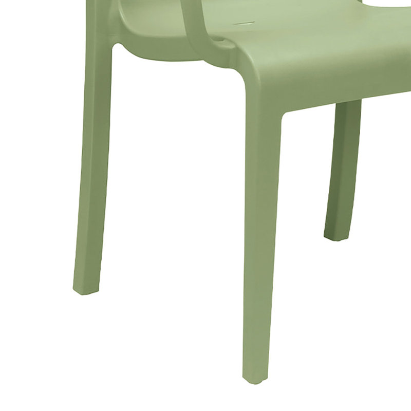 Chaise de salle à manger d'extérieur empilable, Vert sauge