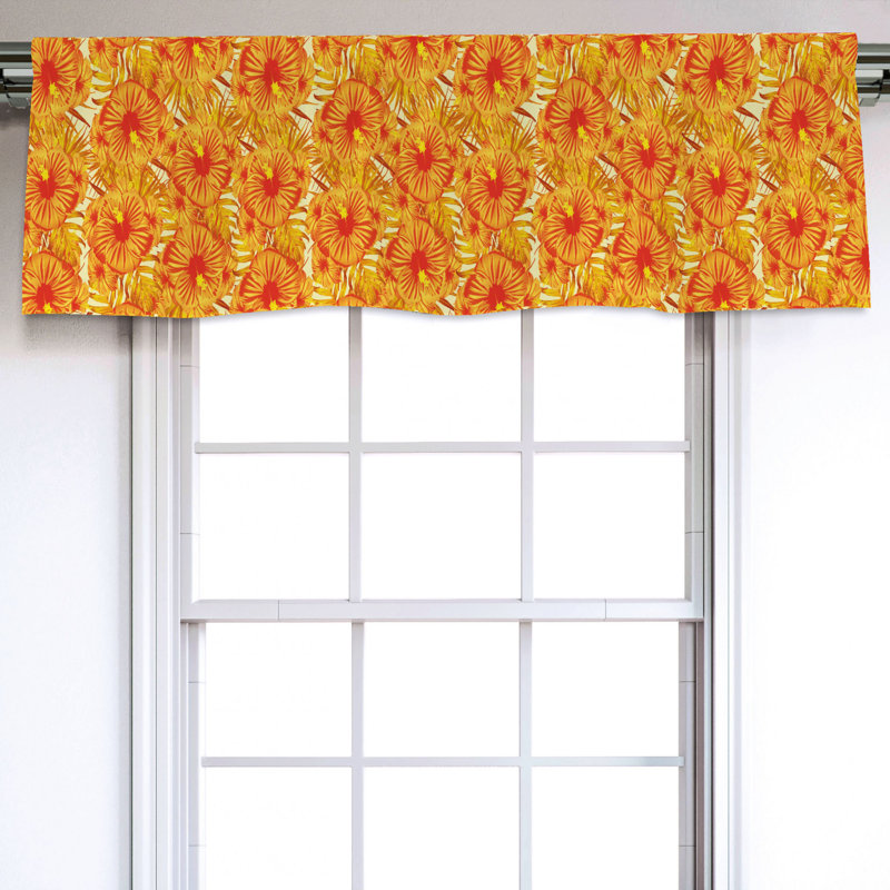 Sateen Floral Ruffled Window Valance