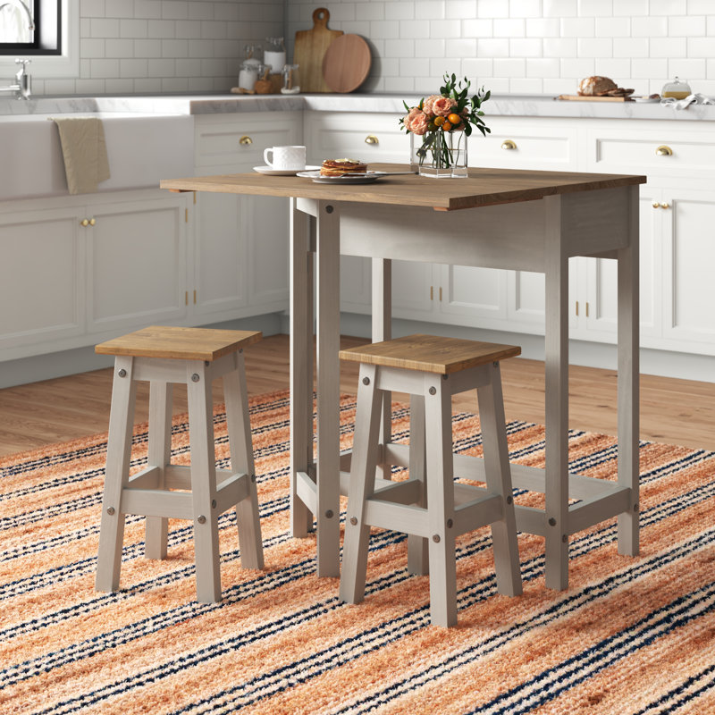 Morehouse 2 - Person Drop Leaf Pine Solid Wood Dining Set