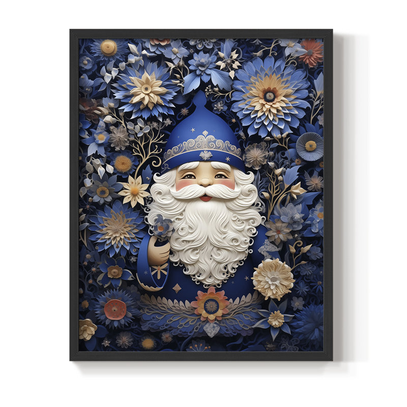 «Christmas Holiday Art» DCLIV, reproduction d'art encadrée - bois massif, H 11 po x l 9 po, Noir, noir, noir, noir