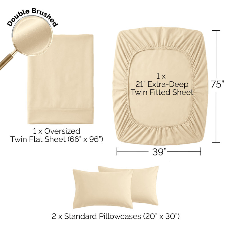 Vilano Springs Extra Deep Pocket Sheet Set, 6-Piece Ultra Soft Microfiber Sheets and Pillow Cases, Wrinkle Resistant, Easy Care