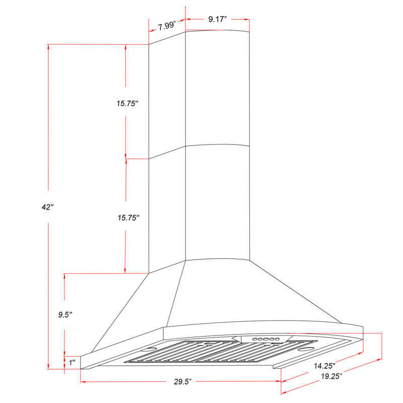30-in 343-CFM Convertible Vine Embossed Copper Wall-Mounted Range Hood with Carbon Filters