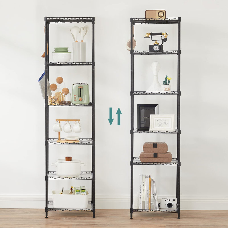 40cm W Metal Shelving Unit, Black