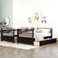 Lit superposé simple en bois massif avec options de tiroirs pratiques - mobilier de chambre polyvalent - configuration couleur