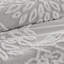 Ensemble d'édredon 3 pièces en chenille de coton touffeté à motif floral gris chaud / blanc double / grand-119417103-119417105