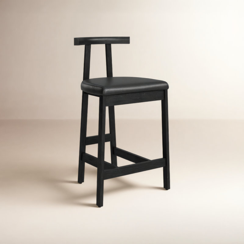 Tabouret de bar et de comptoir Seville, Noir, Tabouret de comptoir (siège d'une hauteur de 26 p
