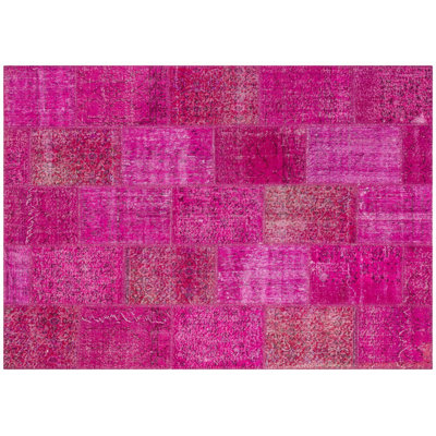 Modern Kabishayan Handmade Fuschia Area Rug