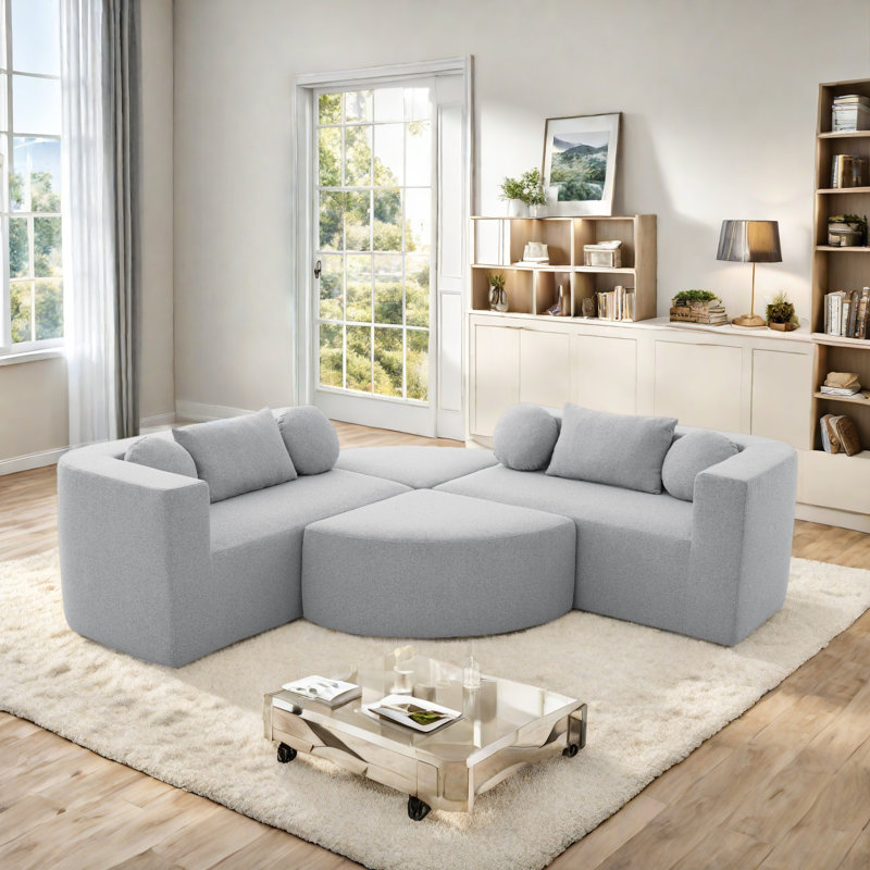 Canapé modulaire à compression Boneless, Boucle gris