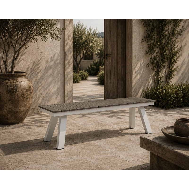 Banc d'extérieur en aluminium Jack, Gris