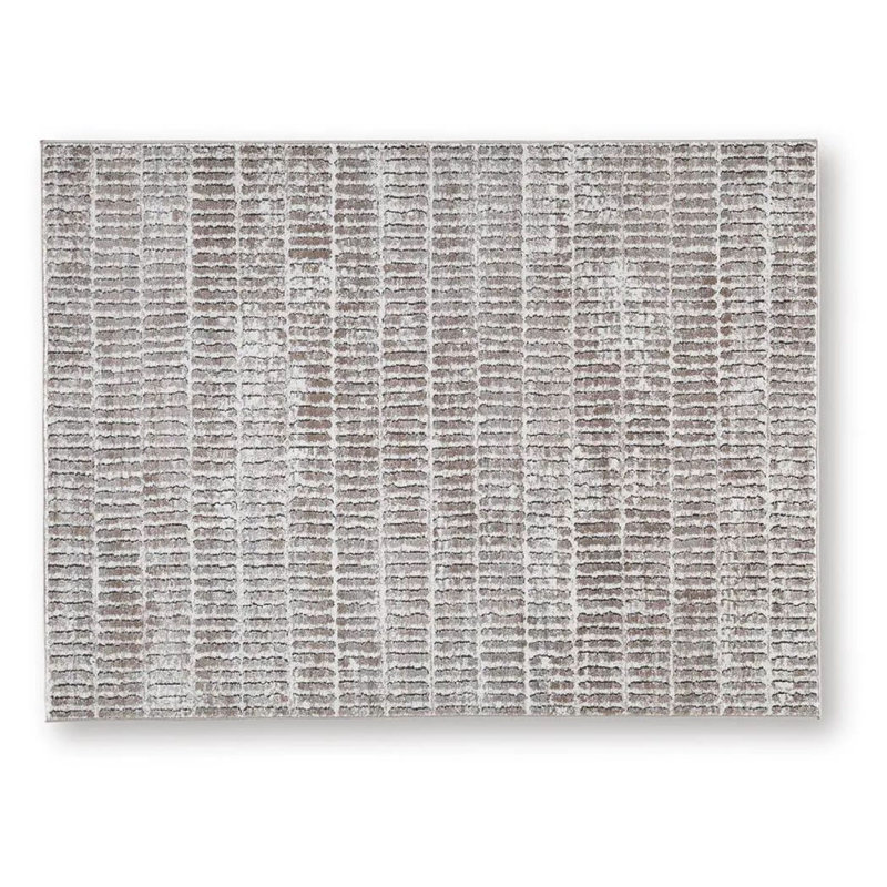 Tapis en polypropylène gris et ivoire Feri