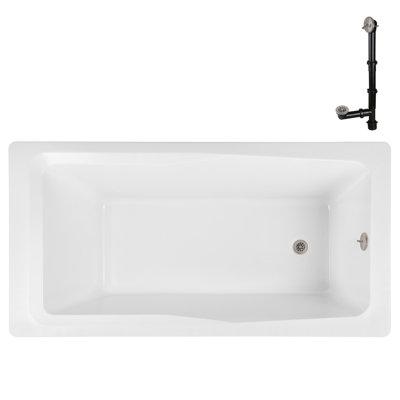 66'' x 34'' Acrylic Soaking Drop-In Bathtub, Drain Included