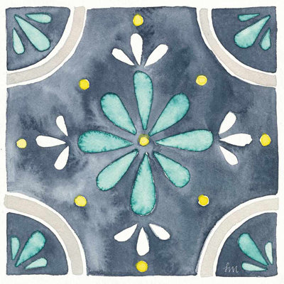 Garden Getaway Tile I - bleu
