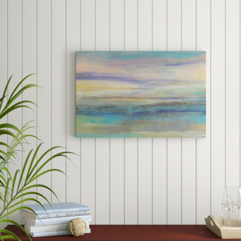«Lilac Horizon II», peinture sur toile, H 20 po x l 30 po