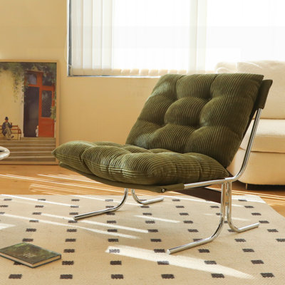 Modern Sharyn with Metal Chrome Frame, Upholstered Soft Cushion for Comfortable Seating in Home Office, Bedroom, or Dining Room.