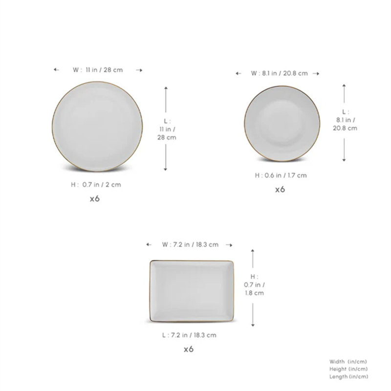 Piece Bone China Dinnerware Set - Service for 6