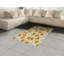 Tapis décoratif à longues fibres en fibre de polyester jaune à haute densité-42030987