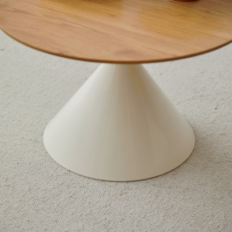 Table basse ronde 1 pièce en bois blanc + bois