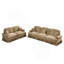 Classic 2 Piece Modular Couch Set With Flared Arms, Removable Ruffles, And Spindle Legs, Perfect For Living Rooms, Light Coffee