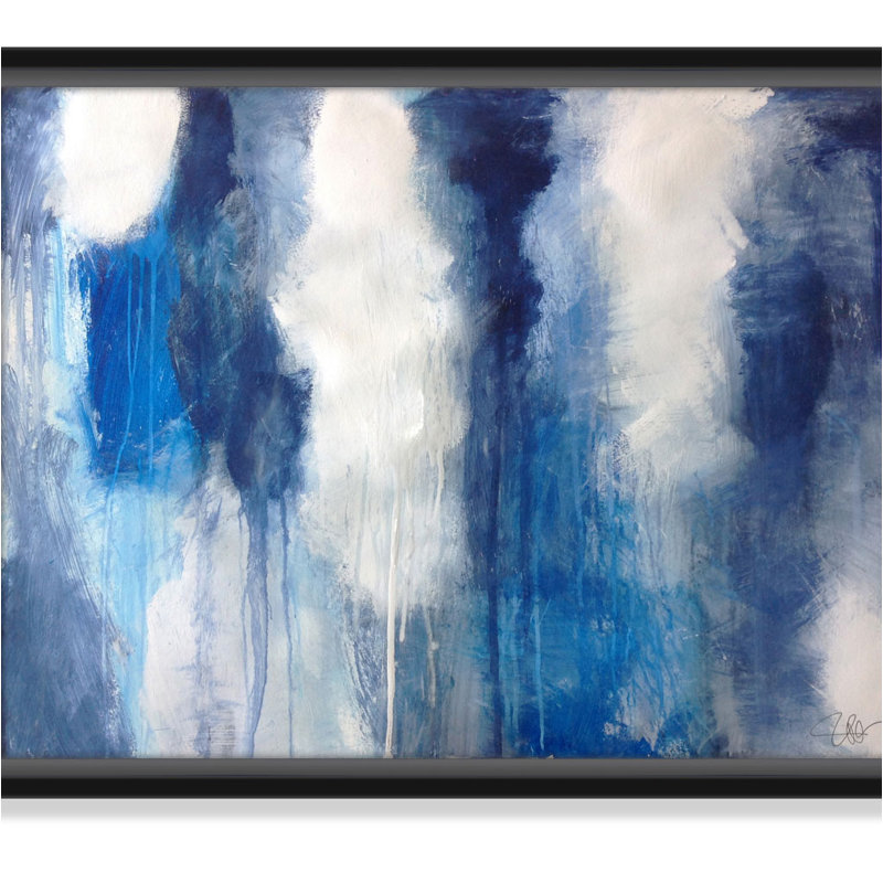 «In The Clouds», peinture sur toile à cadre flottant, Cadre blanc, H 12 po x l 16 po x P 2 po