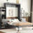 Wall Bed With Shelves And Comfort, Gray - Space Saving For Multi Rooms Guest Full Size In Drawer Home Offices Apartments