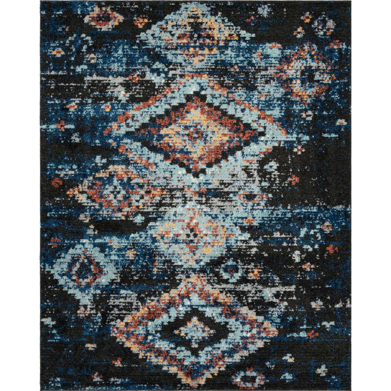 Tapis bleu marine Victorville, Rectangle 8 pi x 10 pi