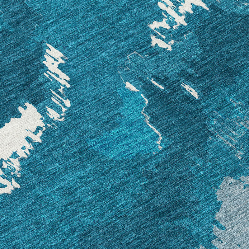Tapis intérieur / extérieur en polyester tissé à la machine Lamanna, Tapis de couloir 2 pi 3 po x 7 pi 6 po