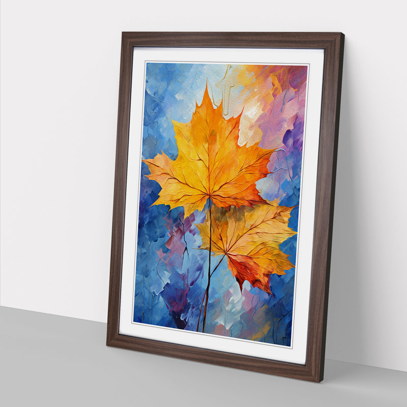 Leaf Impressionism Art - Framed Print, Walnut Framed, 34cm H x 25cm W x 2cm D