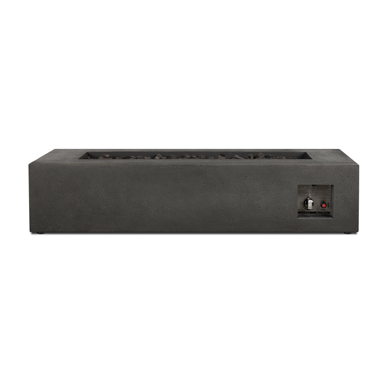 Geneva Concrete Propane Fire Pit Table, Carbon, 12.75" H x 56.5" W x 28.5" D