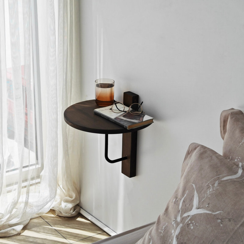 Colesen Modern Wall Shelf, 13.8 x 13.8 inches, Black & Walnut | 100% Pine Wood with Sturdy Metal Frame | Industrial Design, Perfect for Home Decor & Organizing | Stylish Storage Solution for Any Room