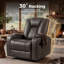 Fauteuil inclinable manuel berçant de 38 po avec deux porte-gobelets et rangement pour le salon et le cinéma maison (ensemble de 2)