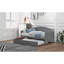 Wooden Daybed With Trundle Bed, Sofa Bed For Bedroom Living Room, Grey