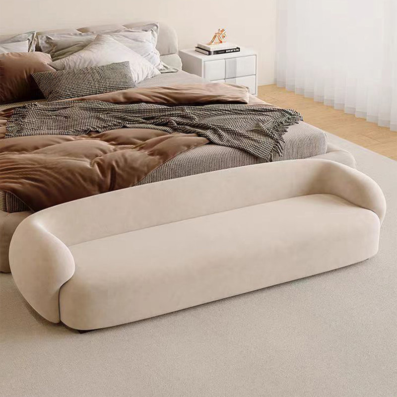 Banc rembourré beige, Beige