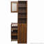 Armoire de cuisine de 70,87 po de hauteur avec tablette latérale à 4 niveaux et porte en verre