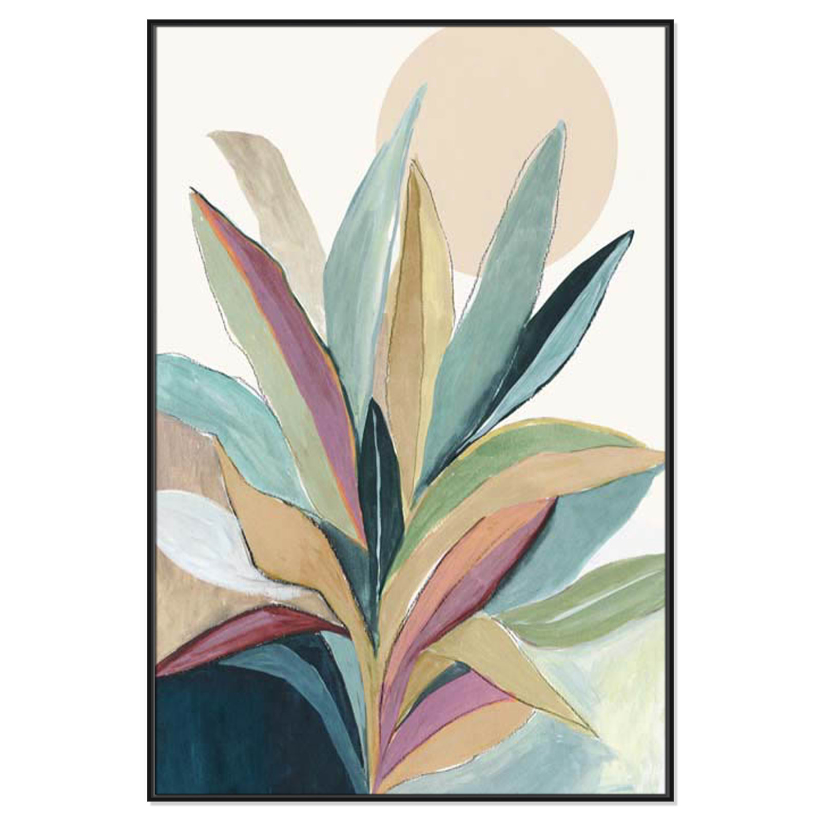 Sherbrooke Sunny Bright Leaves I by Asia Jensen Print, No Mat, 61.5" H x 41.5" W x 2" D, Black Floater Framed