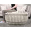 Grand repose-pieds brun et beige en laine et coton rustique, pour une ambiance chaleureuse, 26 po x 26 po x 16,5 po, entièrement assemblé, nettoyer les taches, 75% laine, 25% coton, rembourré de perles dans un siège confortable, 26 po x 26 po x 16,5 po