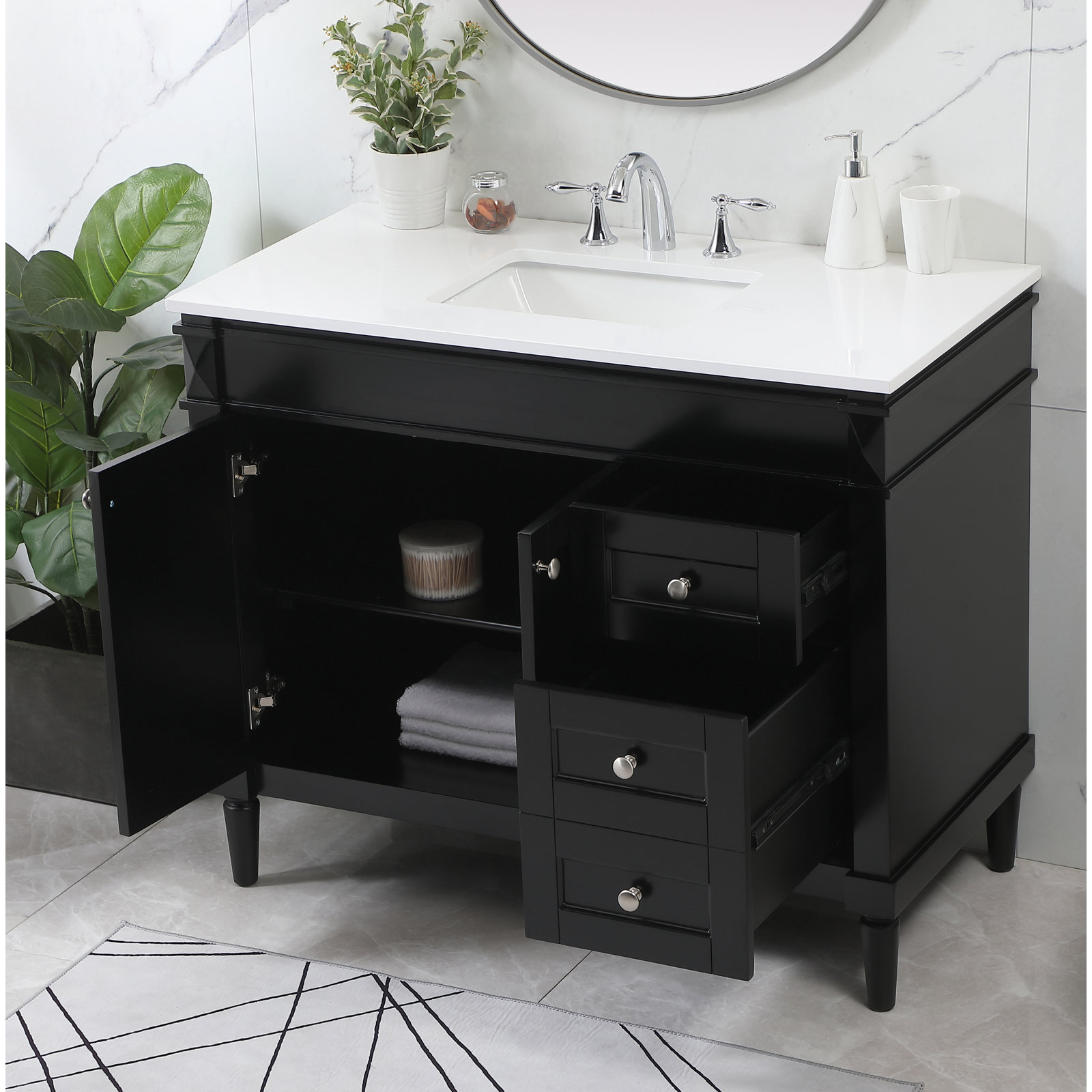 Readington 42'' Single Bathroom Vanity, Black