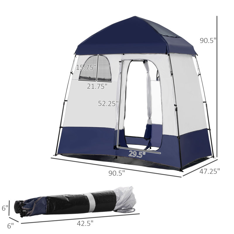 Tente de douche Outsunny, Marine