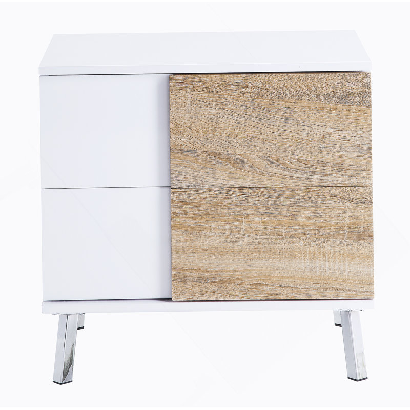 Verux White High Gloss Finish End Table