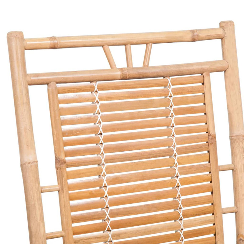 Fauteuil d'extérieur à bascule en bambou avec coussins Mckie, Vert