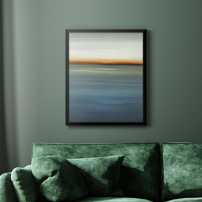 Toile encadrée «Beside the Blue I» de qualité supérieure - prête à être accrochée, H 24 po x l 20 po, Noir