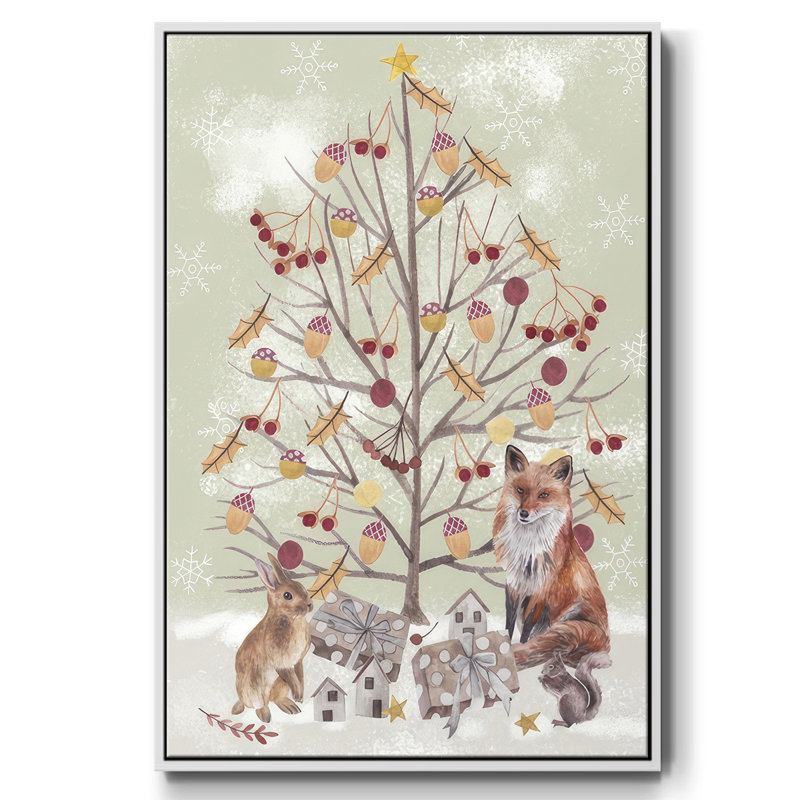 Collection Christmas Time, toile tendue avec châssis en B, H 25 po x l 17 po x P 1,5 po, Blanc