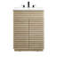 Meuble-lavabo en faux travertin 24 po avec lavabo blanc Render