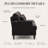 Modern Chenille Fabric Loveseat Sofa with Pillows, Breathable Upholstery and Wood Legs for Living Room-1108922603