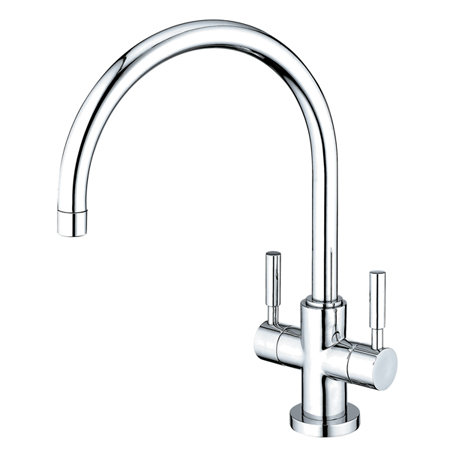 South Beach Double Handle Kitchen Faucet with Plate, Polished Chrome