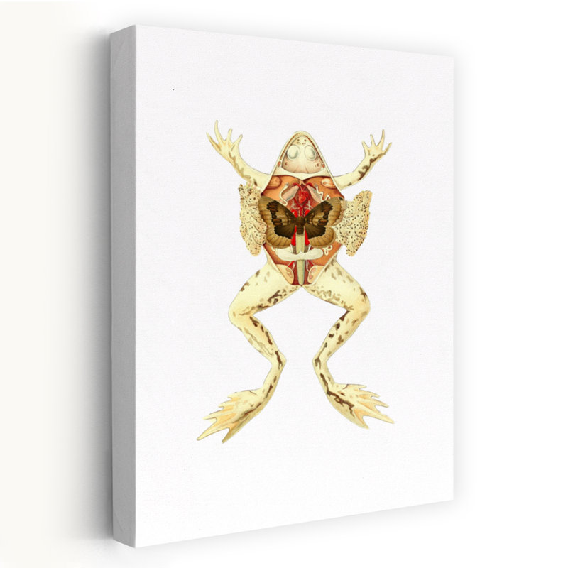 Art contemporain de grenouille papillon, H 48 po x l 32 po