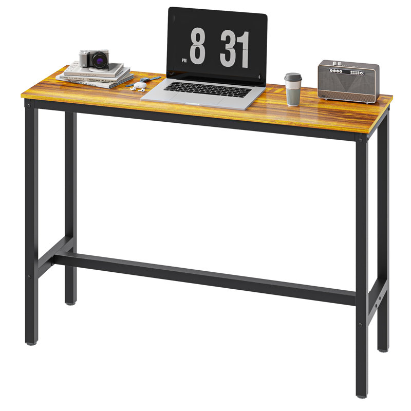 Amner Metal Base Dining Table, 39.37" H x 47.52" L x 17.71" W, Teak