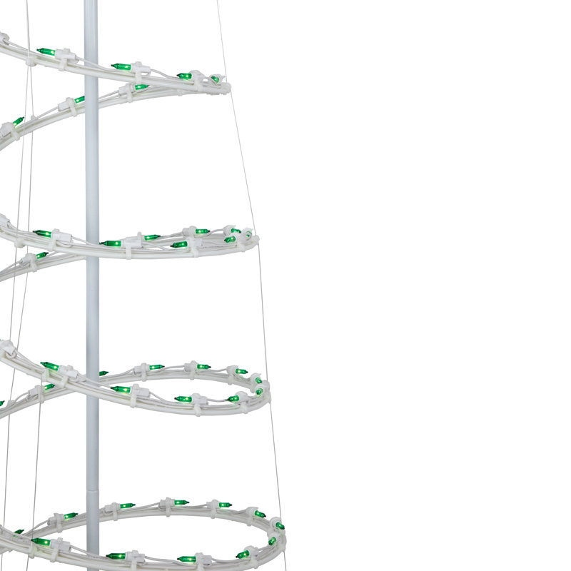 Green Lighted Spiral Christmas Trees 3' 4' and 6'