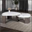 Ensemble de table triangulaire 3 pièces de style contemporain avec motif en marbre, conception peu encombrante pour le salon principal