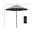 Parasol de patio extérieur 9 pi 3 po, gris foncé, avec manivelle et inclinaison à bouton-poussoir pour les emplacements de terrasse, patio, terrasse, cour, pelouse