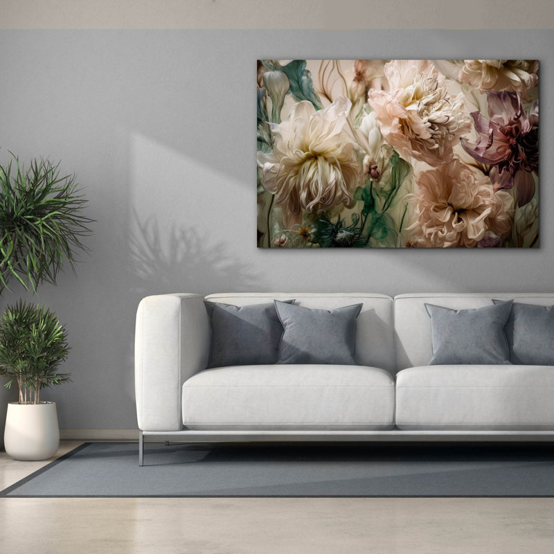 «Antique Peony» par Design Fabrikken, art mural sur toile, H 40 po x l 60 po x P 1,5 po